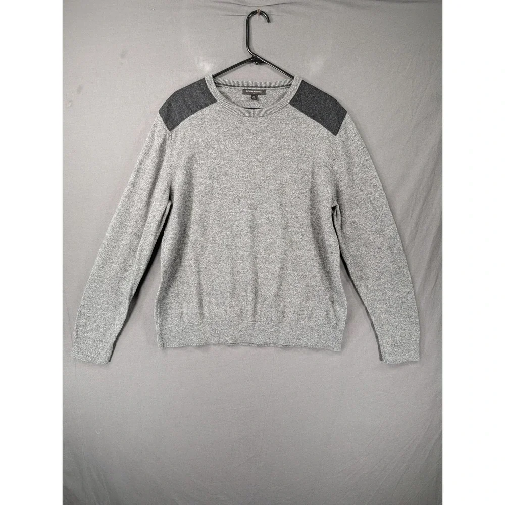 Banana Republic Mens Gray Silk Cotton Cashmere Crew Neck Sweater Size XL‎